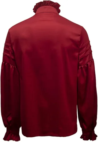 Vista 2 de Crubelon Mens Pirate Shirt Vampire Renaissance Medieval Victorian Gothic Clothing