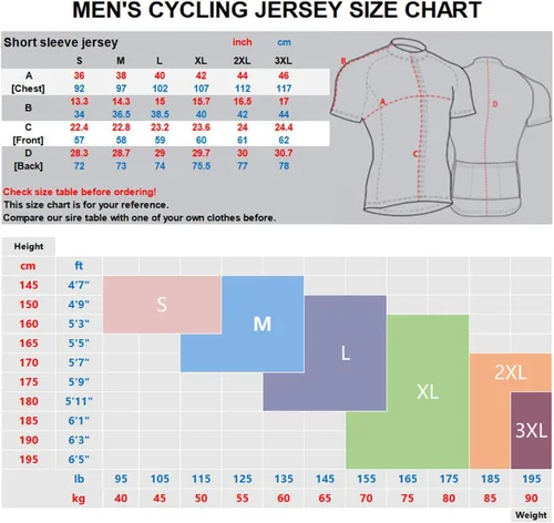 Vista 7 de Camiseta de ciclismo de manga corta para hombre Multi-Color 1
