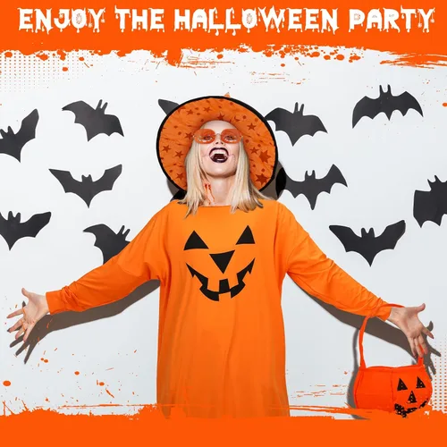 Vista 6 de Eurzom Disfraz de calabaza de Halloween para mujer, accesorios de disfraz de calabaza para adultos, fiesta de cosplay