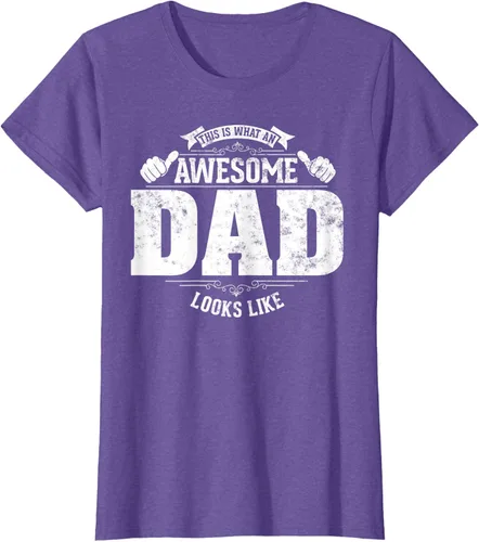 Vista 25 de This is what a awesome dad looks like vintage style design T-Shirt, Negro