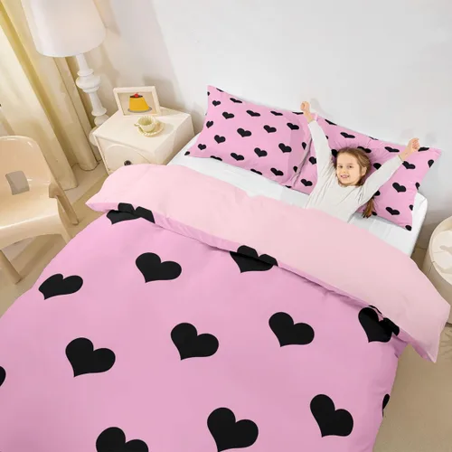 Vista 13 de Juego de ropa de cama de dibujos animados para niños, funda de edredón con estampado de vaca, funda de edredón negra y blanca, funda de edredón