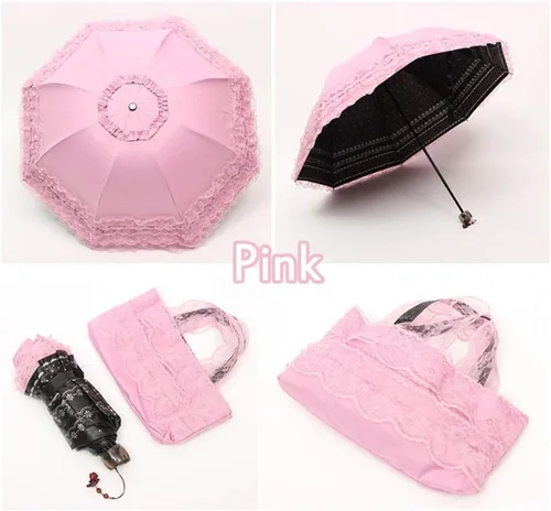 Vista 5 de FoldCompact Sun&Rain - Paraguas de viaje ligero, rosa morado, tamaño único (rosa morado)