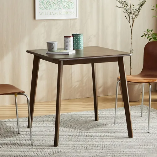 Vista 11 de Canberra - Mesa de comedor cuadrada de madera de 28.3 pulgadas/mesa de cocina moderna de roble malayo de mediados de siglo (roble natural)