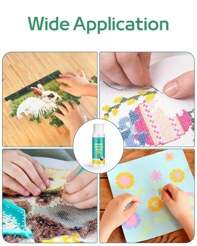 Vista 6 de Pegamento artístico de 4.1 fl oz para kits de pintura de diamantes, fórmula de secado rápido, antidesprendimiento con agarre y brillo permanentes