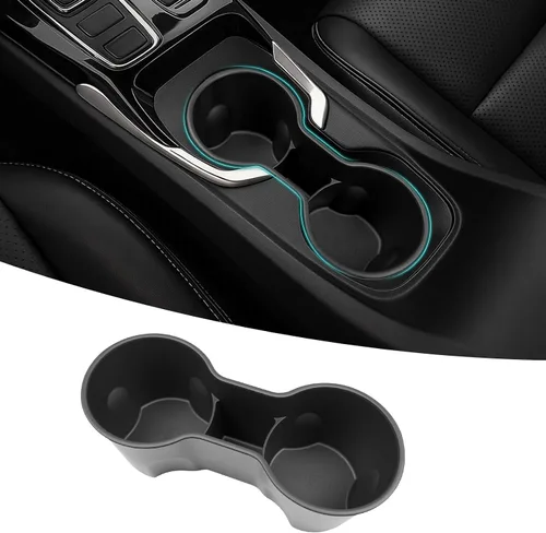 Vista 11 de Organizador de portavasos compatible con accesorios Chevy Equinox 2018-2024, sin ruido, a prueba de agua y polvo, TPE inserto para consola