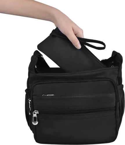 Vista 6 de Bolso bandolera impermeable para mujer, bolso bandolera de nailon, casual