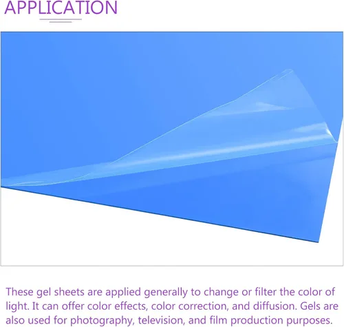 Vista 4 de DMiotech 10 Uds Corrección Gel Filtro de Luz Superposición Transparente Plástico PVC Hojas Azul para Foto, Película, Video
