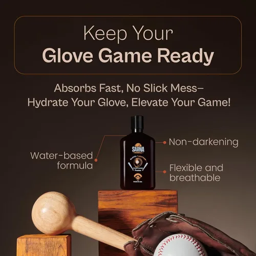 Vista 3 de SARNA BASEBALL Glove Conditioner, Liquid, 8 Oz – Water-Based, Non-Darkening, No Sticky Residue – Glove Conditioner for Mitts, Baseball & Softball