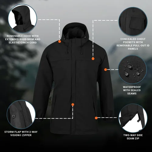 Vista 5 de Propper Chaqueta de parka rígida 3 en 1 para hombre Negro