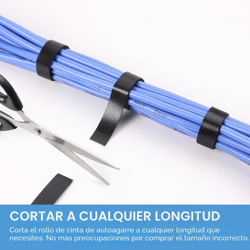 Vista 4 de Rollo de gancho y bucle de 1/2 pulgadas x 100 pies Tiras de doble cara, correas autoadhesivas Sujetadores reutilizables multiusos para el hogar