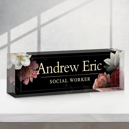 Vista 37 de Placa de nombre personalizada para escritorio, accesorios de escritorio de acrílico, placa de identificación personalizada, regalos personalizados