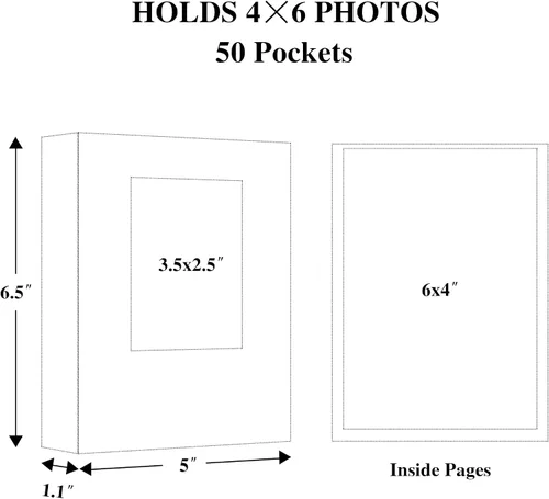 Vista 5 de Álbum de fotos de 4 x 6 pulgadas (10 x 15 cm) con 50 fotos, cubierta de cuero, álbum de fotos para bodas, gran capacidad, libro de imágenes