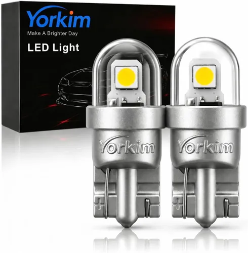 Vista 9 de Yorkim - Bombilla LED 194 ámbar, libre de error Canbus, 3-SMD 2835, T10 ámbar para interior, para luz de techo, mapa, puerta, cortesía, matrícula