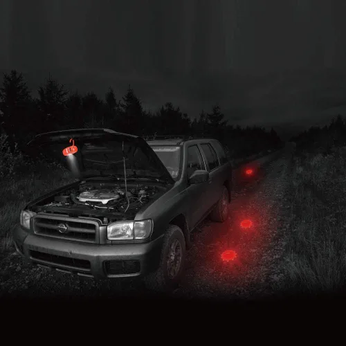 Vista 6 de Ecoangel Bengalas LED de Carretera Recargables por USB Luces de Emergencia - Baliza de Seguridad para Automóvil de Advertencia en Carretera Kit de 3