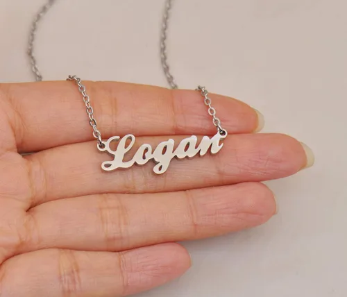 Vista 2 de Custom Name Necklace Personalized Customized Any Names Stainless Steel Jewelry for Womens Mothers