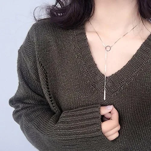 Vista 6 de choice of all Collar largo con colgante en Y de Lariat para mujer, collar con colgante de barra, joyería, regalos de Navidad para mujeres