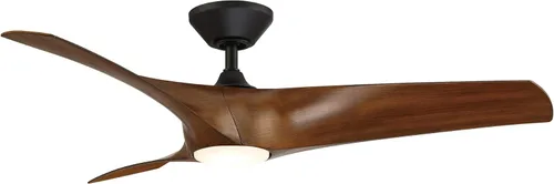 Vista 23 de Zephyr - Ventilador de techo inteligente de 3 aspas para interior y exterior, 52 pulgadas, madera grafito desgastada con kit de luz LED ajustable