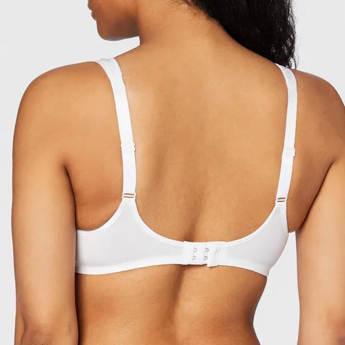 Vista 3 de Triumph Elegant algodón N Non Wired No acolchado Full Cup brasier de apoyo, Cobertura total, 40B, Blanco