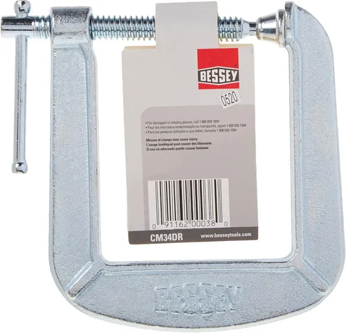 Vista 6 de BESSEY CM34DR - Abrazadera C forjada, Abrazadera C de alcance profundo de 3 pulgadas x 4-1/2 pulgadas (paquete de 2)