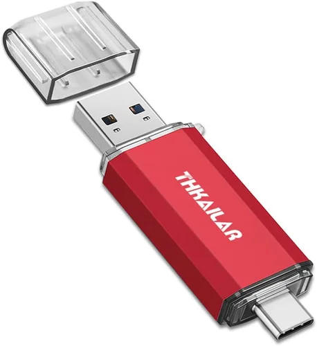 Vista 11 de Thkailar Unidad USB C de 128 GB, unidad USB 3.0 rápida de 120 MB/s para iPhone 15, MacBook, Android y PC, unidad flash tipo C de doble conector