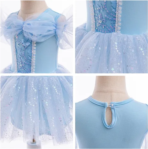 Vista 18 de Disfraz de princesa de Belle Sofía Blancanieves para niñas pequeñas, disfraz de princesa, Navidad, Halloween, mameluco con diadema