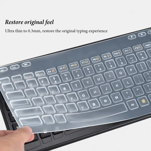 Vista 4 de Logitech MK320-YR002/Y-R0009 - Funda para teclado de escritorio inalámbrico Logitech MK320-YR002/Y-R0009, protector de teclado transparente