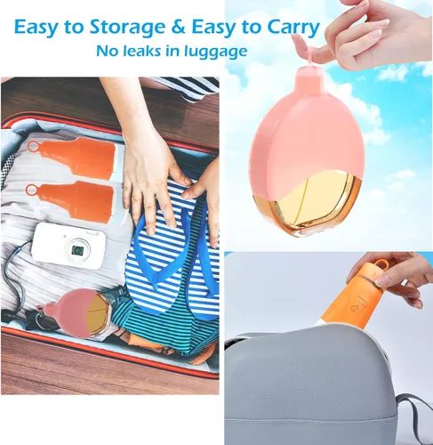 Vista 3 de Fundas elásticas para viajes a prueba de fugas, fundas de botellas de silicona para viajes, accesorios para mujeres y hombres para equipaje, funda a