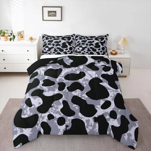 Vista 24 de Erosebridal Juego de edredón rosa para niñas, ropa de cama con estampado de animales para niños y adolescentes, juego de ropa de cama colorido