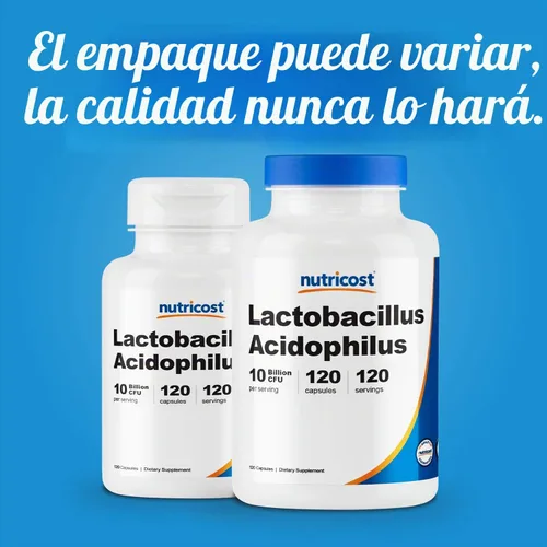 Vista 4 de Nutricost Lactobacillus Acidophilus 10 mil millones de UFC, 120 cápsulas vegetarianas