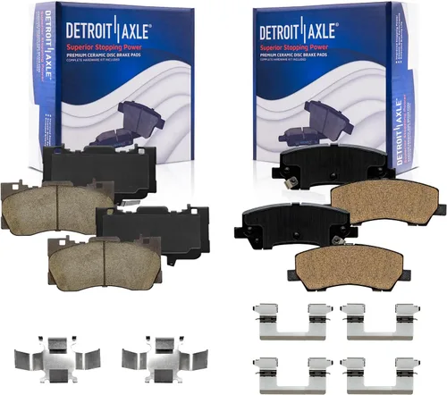 Vista 32 de Detroit Axle - Kit de freno trasero para Chrysler Town & Country Dodge Grand Caravan VW Routan, repuesto de pastillas de freno de cerámica