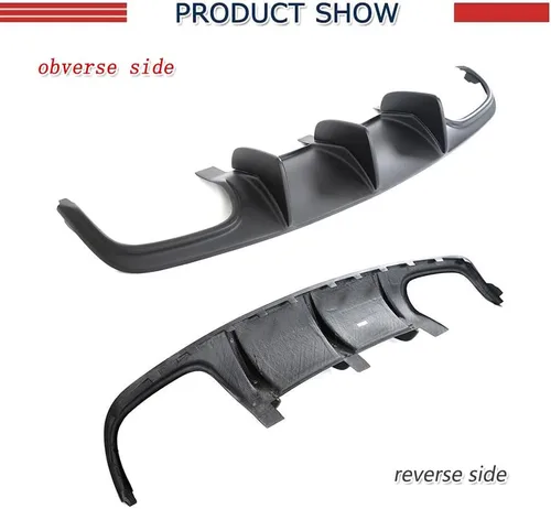 Vista 5 de Difusor Trasero para Mercedes Benz W204 Sport C250 C300 C63 AMG Sedán 2008-2011 Protector de Labio Inferior Trasero Tapa Maletero (FRP Negro Mate)