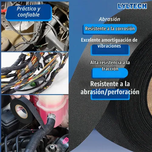 Vista 5 de Cinta eléctrica Lyltech color negro de 66 pies x 3/4 pulgadas x 0.07 milésimas de pulgada, y 600 voltios con certificación UL/CSA. Impermeable