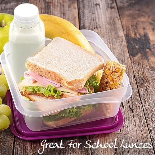 Vista 5 de Botellas vacías de plástico PET de 16 oz para jugo - Paquete de 35 recipientes reutilizables transparentes para leche desechable, a granel con tapas