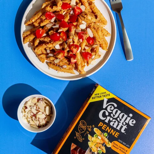 Vista 7 de Veggiecraft Farms Penne Pasta - Pasta baja en carbohidratos, alta en proteínas, hecha con batata, lentejas y guisantes, sin gluten, fideos de pasta