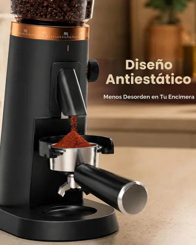 Vista 3 de AMZCHEF Single Dose Coffee Grinder, Low Retention, 75 Settings, Rose Gold