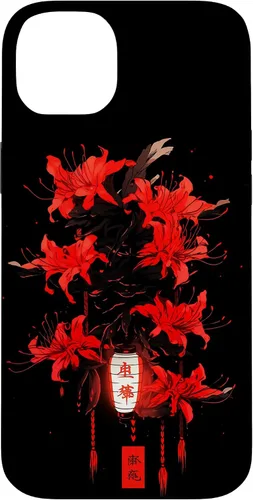 Vista 15 de iPhone 16 Red Spider Lily Funda de anime de manga estética japonesa japonesa