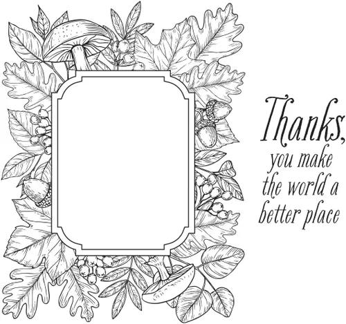 Vista 4 de Spellbinders BP-083 Autumn Thanks Frame Press Plate de The BetterPress Autumn Collection