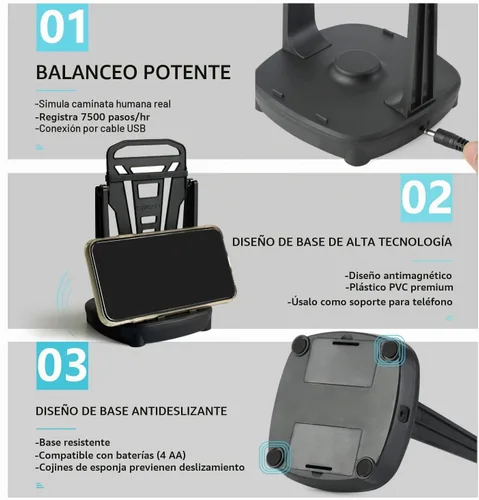 Vista 6 de Columpio para teléfono, balancín de teléfono, compatible con Pokemon Go Walker, accesorios para podómetro de teléfono celular