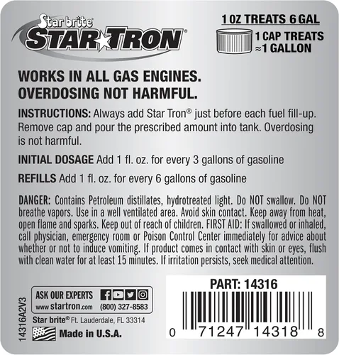 Vista 3 de Star TRON Tratamiento de combustible enzimático - Gas, estabiliza la gasolina vieja