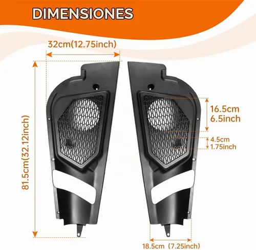 Vista 4 de Kit de 2 cápsulas de altavoz de puerta delantera de 6.5 pulgadas