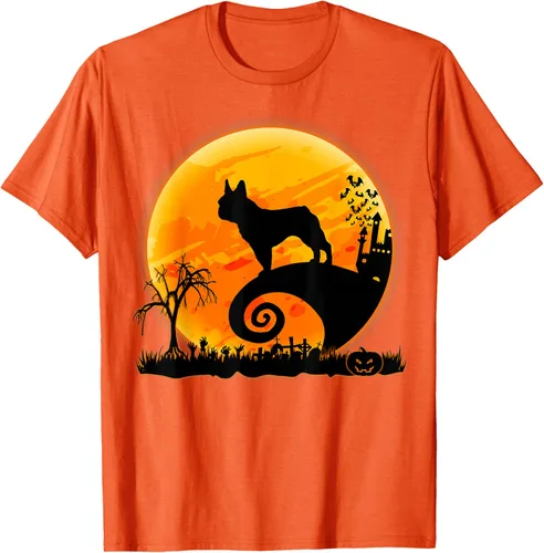 Vista 104 de Camiseta divertida de disfraz de Halloween para perro y luna de Bulldog francés, Negro, S
