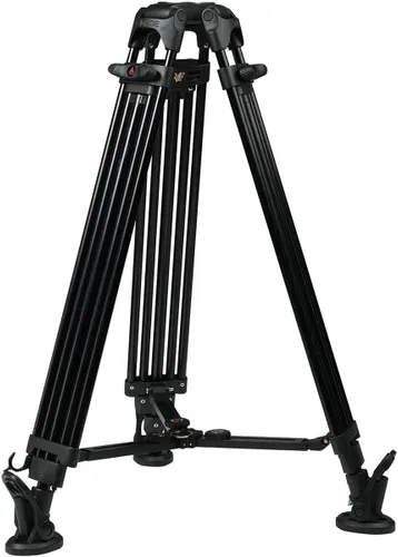 Vista 7 de Ikan Trípode de video de aluminio de 3 etapas con cabezal de panorámica fluida/inclinación GH08, Altura máxima: 67 ″, Inclinación/arrastre variable