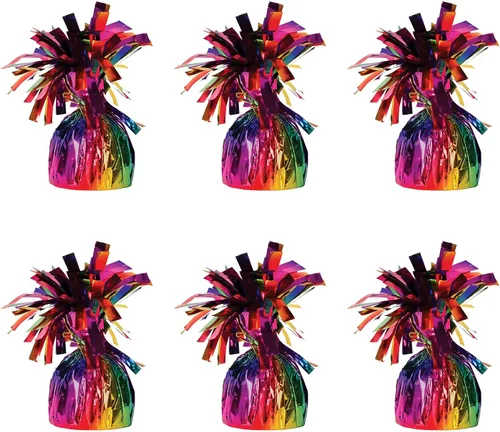 Vista 9 de Beistle 50804-ASST 12 Piezas Color Surtido, globo de pesos con envoltura metálica
