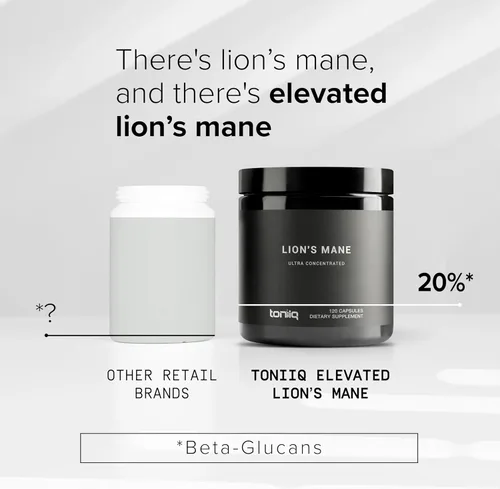 Vista 4 de Toniiq Lion's Mane - Extracto 10:1 de ultra alta potencia con polisacáridos al 30% - altamente concentrado y bioactivo - probado en laboratorio