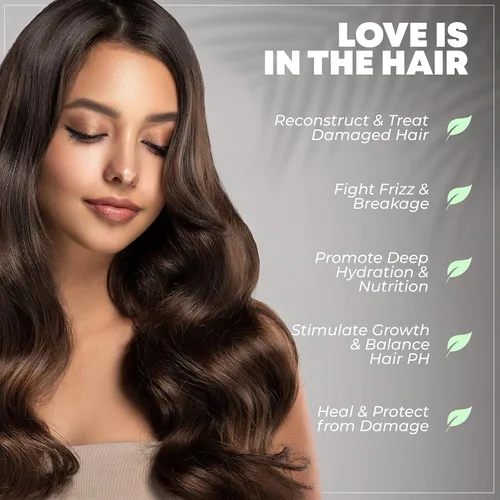 Vista 4 de Champú natural para cabello seco y dañado, juego de champú y acondicionador para hombres y mujeres, juego sin parabenos ni sulfatos de 6.8 onzas