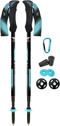 Vista 11 de Fizan 4 bastones de trekking compactos: ultraligeros de 6.0 onzas, para mochileros, bastones de senderismo, ajustables, plegables, ajuste