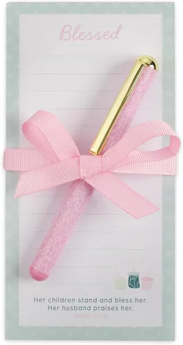 Vista 6 de Christian Art Gifts Juego Compacto de Bloc de Notas Magnético para Nevera y Bolígrafo para Mujer: Confía en el Señor Escritura Inspiradora, Floral