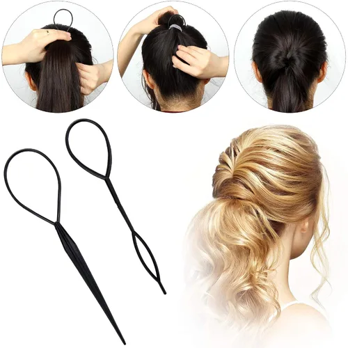 Vista 6 de 16 piezas de esponja para el cabello, herramientas de relleno de volumen, herramientas de trenzado simples, peines de base, accesorios de peinado