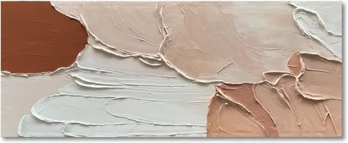 Vista 14 de Limiyer Arte pintado a mano moderno arte abstracto pintura al óleo blanco y marrón textura gruesa lienzo arte pintura al óleo sala de estar