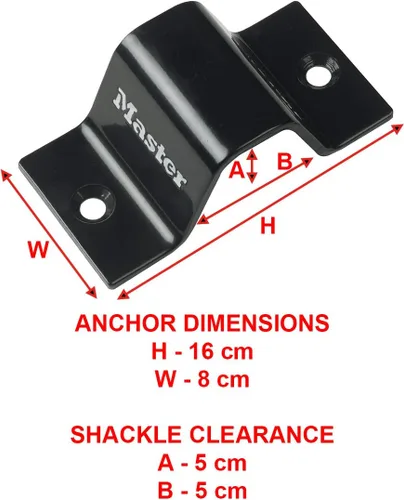 Vista 5 de Master Lock Steel Anchor, Wall/Floor Anchor Used with Cable or Chain, Best Used to Secure Bikes to a Fixed Point